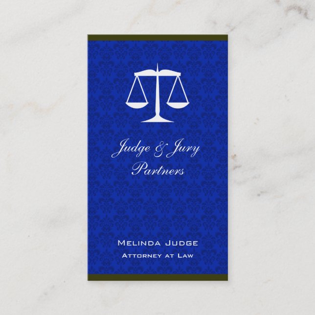 Carte De Visite Écaille de Justice Barre de couleur damassée (Devant)