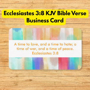 Carte De Visite Ecclésiaste 3:8 KJV Bible Verse floral