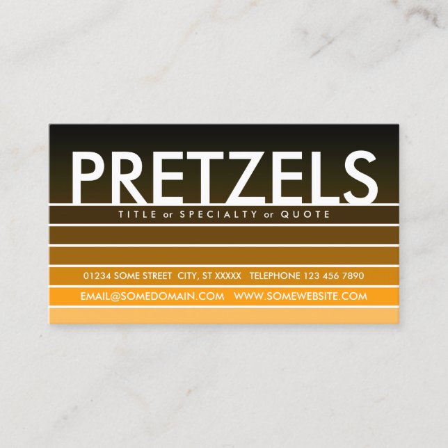 Carte De Visite Échangeur orange PRETZELS (Devant)