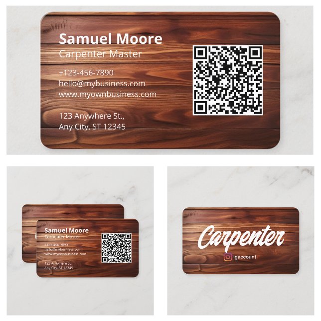 Carte De Visite Échantillon de menuisier ébéniste (Cabinet Makers Carpenter Sample Business Card
)