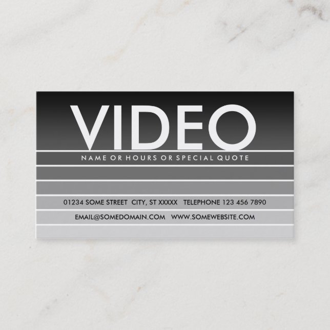 Carte De Visite échantillon gris VIDÉO (Devant)
