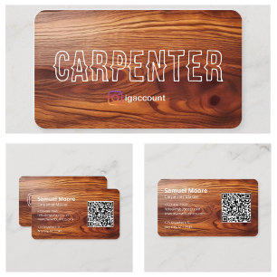 Carte De Visite Échantillon unique de charpentier