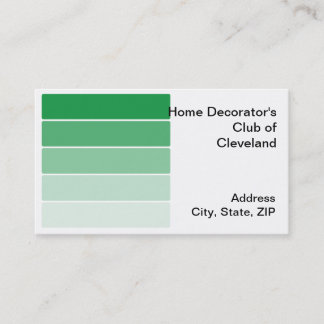 Carte De Visite Échantillons de peinture vert brillant