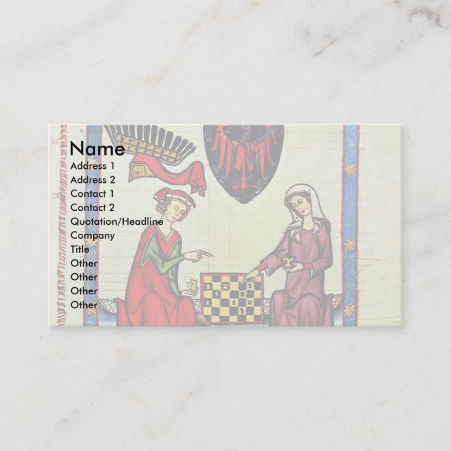 Carte De Visite Échecs, par Meister Der Manessischen Liederhandsch (Devant)