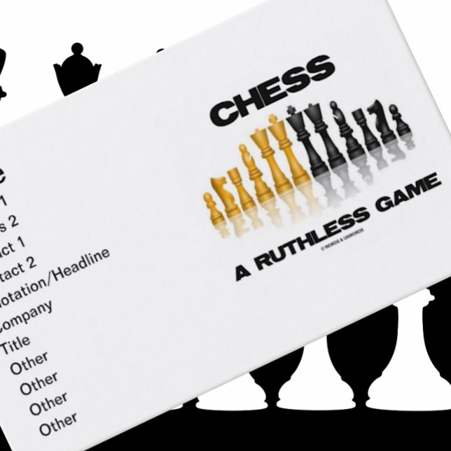 Carte De Visite Échecs Un Jeu Intrépide (Jeu D'Échecs Réfléchissan (Chess players will enjoy introducing themselves with this chess saying biz card)