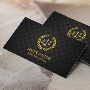 Carte De Visite Échelle de justice de laurier d'or d'avocat