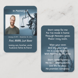 Carte De Visite Échelle de la justice de la loi de mémorial chréti