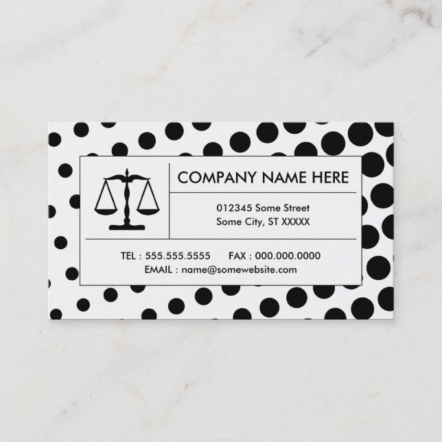 Carte De Visite échelle tramée de justice (Devant)