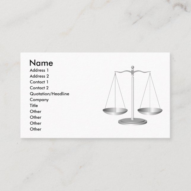 Carte De Visite Échelles de justice (Devant)