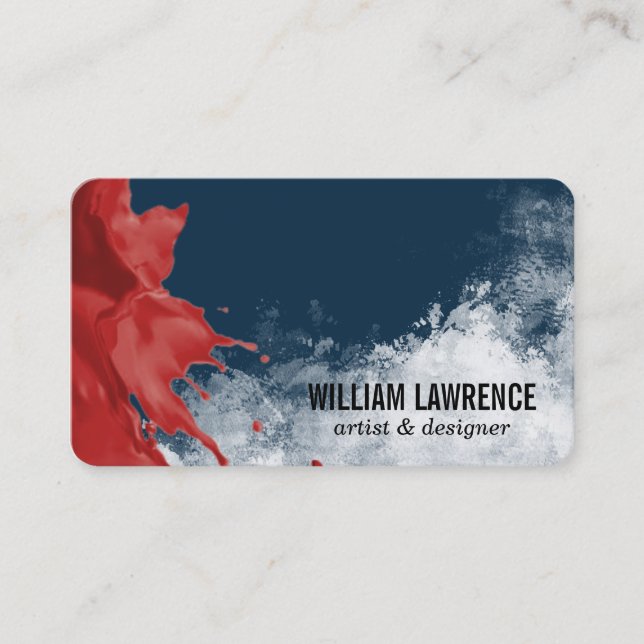 Carte De Visite Éclaboussure de peinture | Texture expressive (Devant)