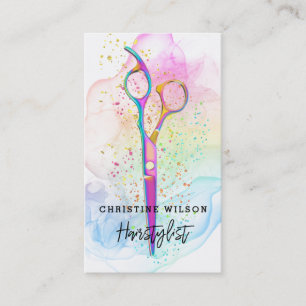 Carte De Visite éclaboussures d'encre du coiffeur