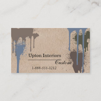 Carte De Visite Éclaboussures neutres de peinture et papier Brown