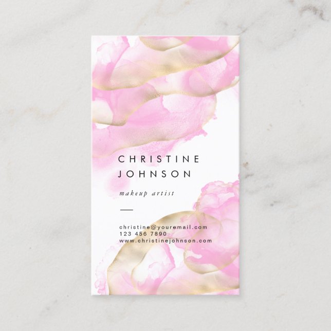 Carte De Visite éclaboussures roses d'alcool (Devant)