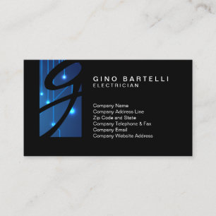Carte De Visite Éclairage des circuits électriques Monogramme Comm