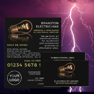 Carte De Visite Éclairage élégant, Électricien