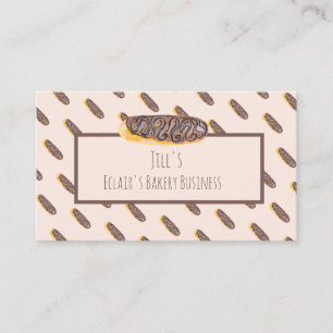 Carte De Visite Éclairs Donuts Aquarelle Peints à la Main Boulange