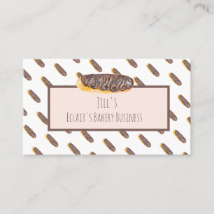 Carte De Visite Éclairs Donuts Aquarelle Peints à la Main Boulange