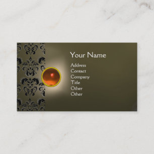 CARTE DE VISITE ECLIPSE DAMASK GEM  MONOGRAMME