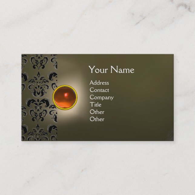 CARTE DE VISITE ECLIPSE DAMASK GEM  MONOGRAMME (Devant)