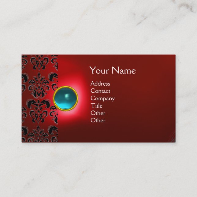 CARTE DE VISITE ECLIPSE DAMASK GEM  MONOGRAMME (Devant)