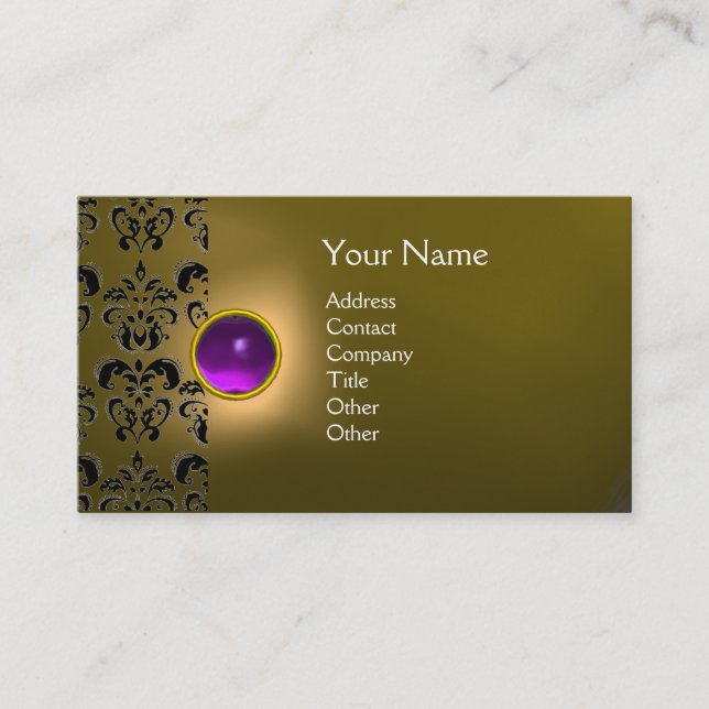 CARTE DE VISITE ECLIPSE DAMASK GEM  MONOGRAMME (Devant)