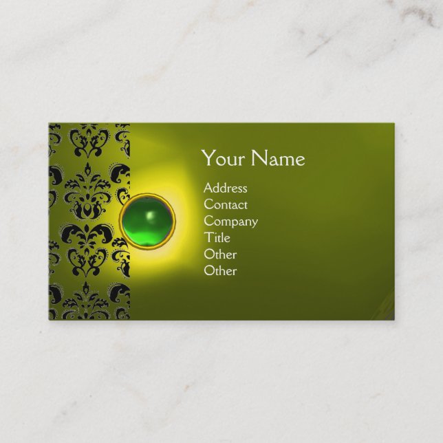 CARTE DE VISITE ECLIPSE DAMASK GEM  MONOGRAMME (Devant)