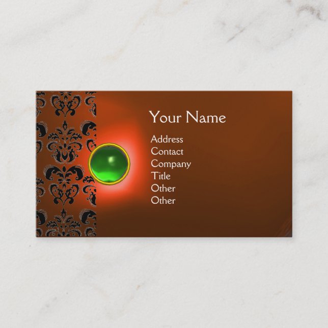 CARTE DE VISITE ECLIPSE DAMASK GEM  MONOGRAMME (Devant)