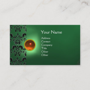 CARTE DE VISITE ECLIPSE DAMASK GEM MONOGRAMME