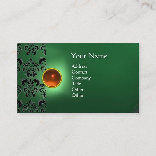 CARTE DE VISITE ECLIPSE DAMASK GEM  MONOGRAMME (Devant)