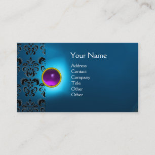 CARTE DE VISITE ECLIPSE DAMASK GEM MONOGRAMME