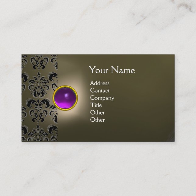 CARTE DE VISITE ECLIPSE DAMASK GEM MONOGRAS (Devant)