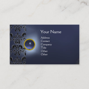 Carte De Visite ECLIPSE DAMASK GEM MONOGRAS bleu