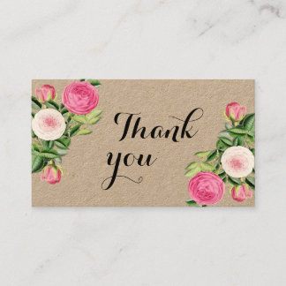 Carte De Visite Eco amical merci fait main simple floral