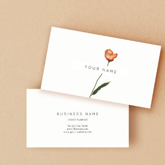 Carte De Visite Eco Botanique Graine de pavot Vert Rose Fleurs