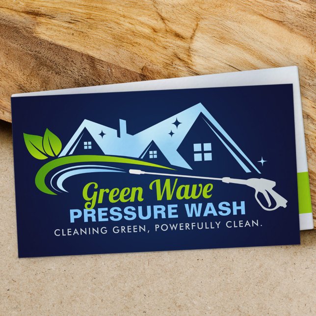 Carte De Visite Eco Friendly Pressure Wash services (Créateur téléchargé)