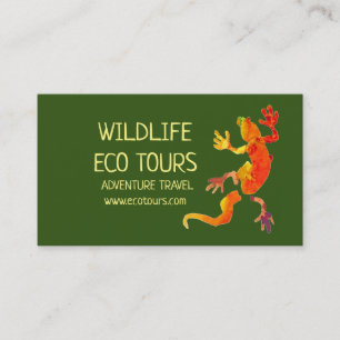 Carte De Visite Eco voyages aventure tours business gecko faune