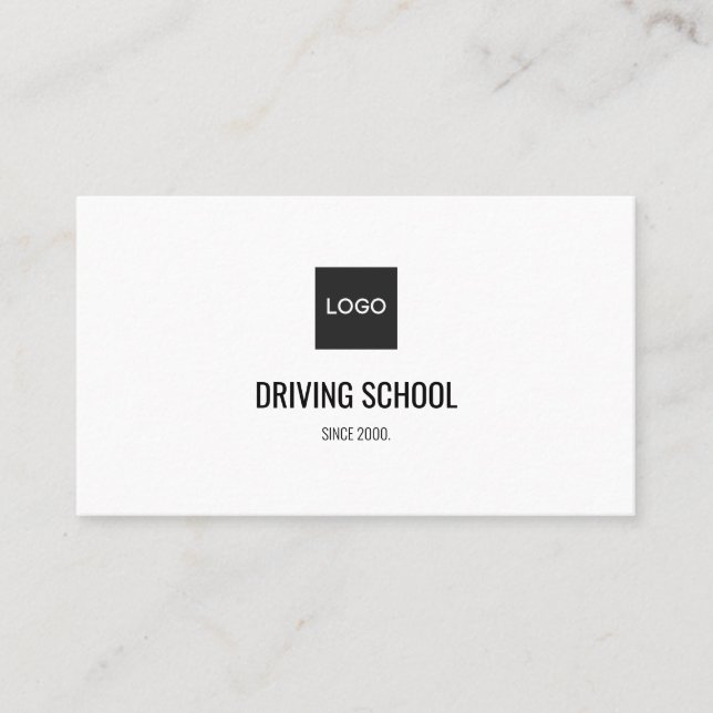 Carte De Visite École de conduite simple avec logo et médias socia (Devant)