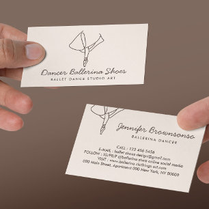 Carte De Visite École de danse Ballet Ivory Beige Blush