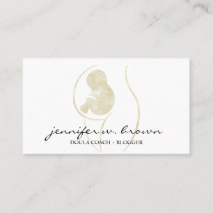 Carte De Visite École de naissance de doula bébé nouveau-né or enc