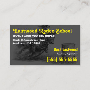Carte De Visite École de Rodéo Instructrice de Course de Barils