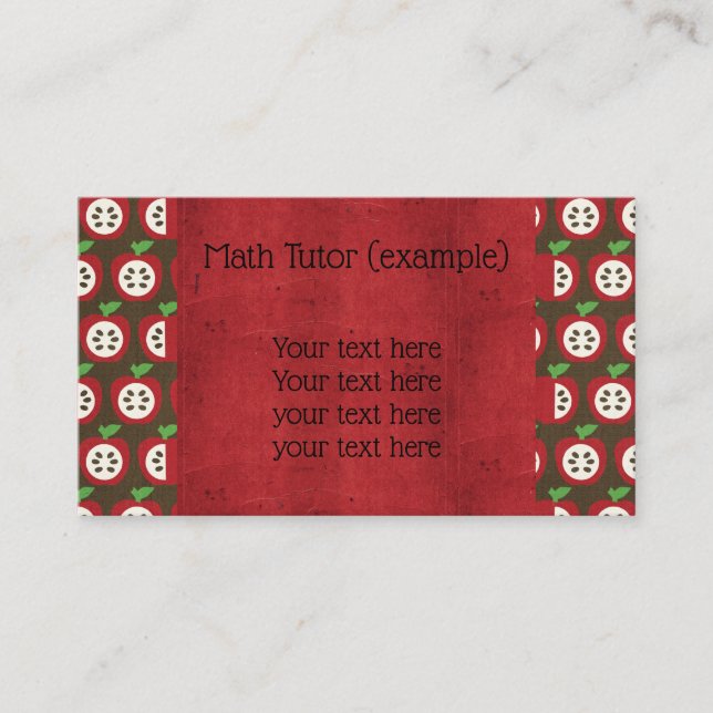 Carte De Visite École/Enseignement/Tuteur (Devant)