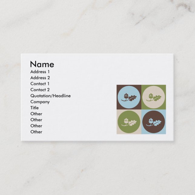 Carte De Visite Écologie d'art de bruit (Devant)