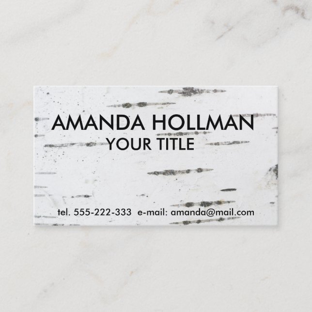 Carte De Visite Écorce de bouleau (Devant)