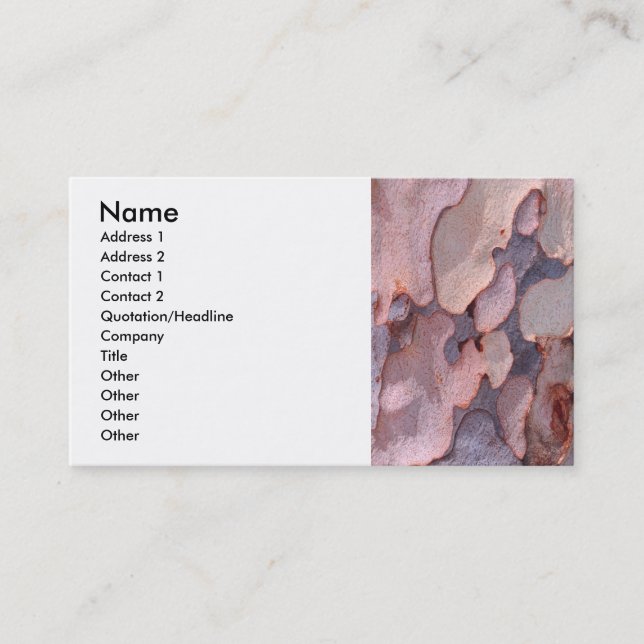 Carte De Visite Écorce d'eucalyptus (Devant)