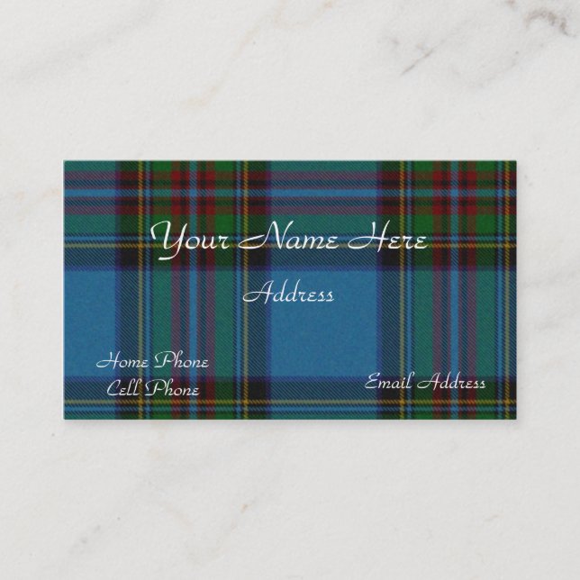Carte de visite écossais de plaid de tartan (Devant)