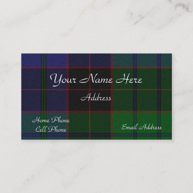 Carte de visite écossais de plaid de tartan (Devant)