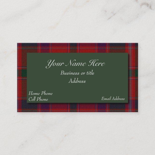 Carte de visite écossais de plaid de tartan de (Devant)