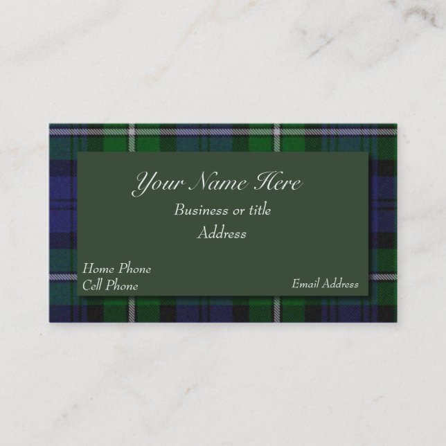 Carte de visite écossais de plaid de tartan de (Devant)