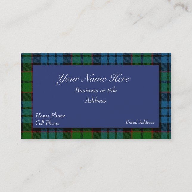 Carte de visite écossais de plaid de tartan de (Devant)