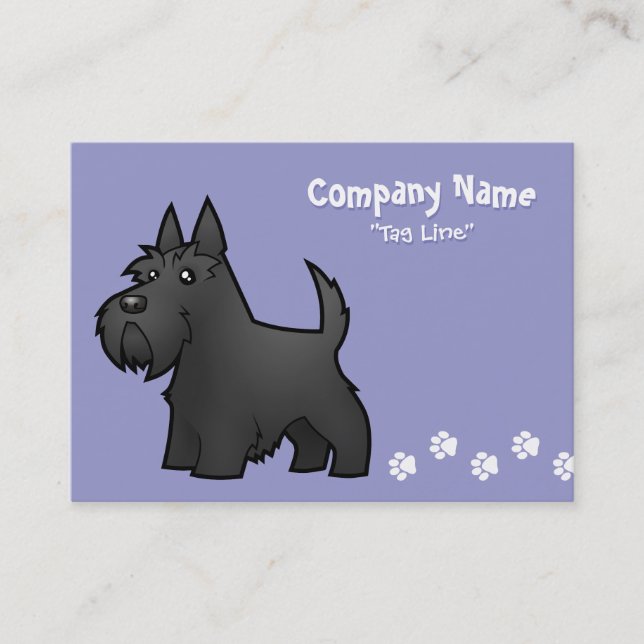 Carte De Visite Écossais Terrier de bande dessinée (Devant)